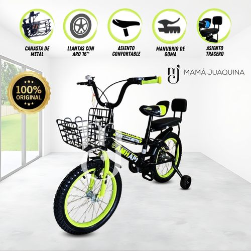 Bicicleta Para Niños Aro 16 «AMHAPPY» Limón