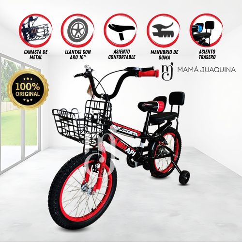Bicicleta Para Niños Aro 16 «AMHAPPY» Rojo