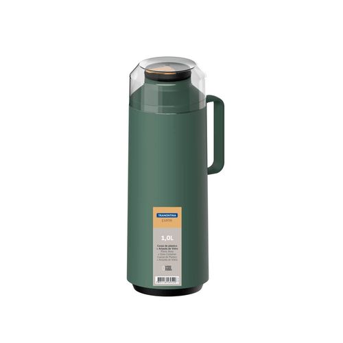Termo Tramontina Exata en Plástico verde con ampolla de vidrio de 1 L - 6-61637107 MEGA IMPORT