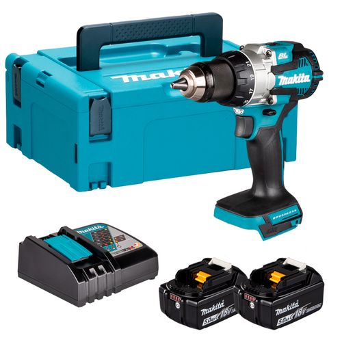 Taladro Atornillador 1/2 Makita 18V BL + 2 Bat 5Ah DDF489RTJ