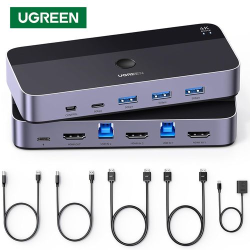 Switch HDMI 4K 60Hz KVM 2 In 1 Out UGREEN Conmutador