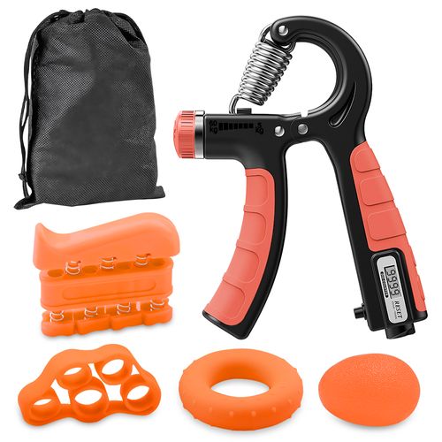 Kit Mancuernas de Mano Ajustable 60Kg Hand Grip 5 EN 1 ST6 Naranja