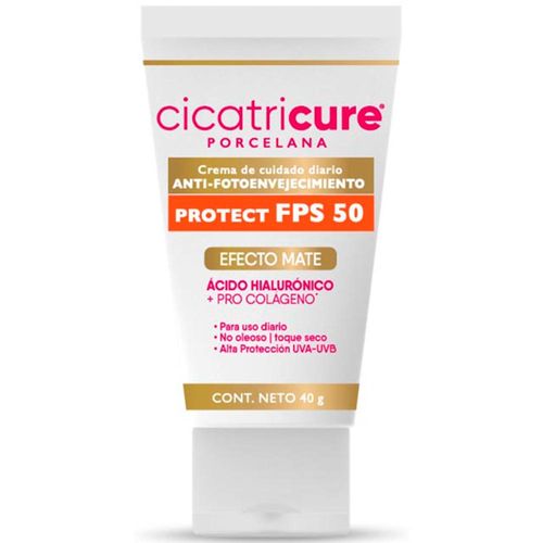Protector Solar Cicatricure Porcelana FPS50 Efecto Mate