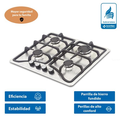 Cocina Encimera Challenger GN 4 Puestos Inox SD 6140