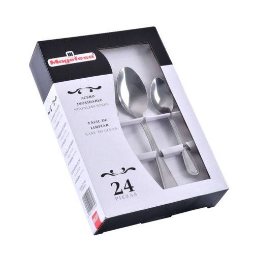 Set De Cubiertos Acero Inoxidable 24 Pzs Bari Magefesa