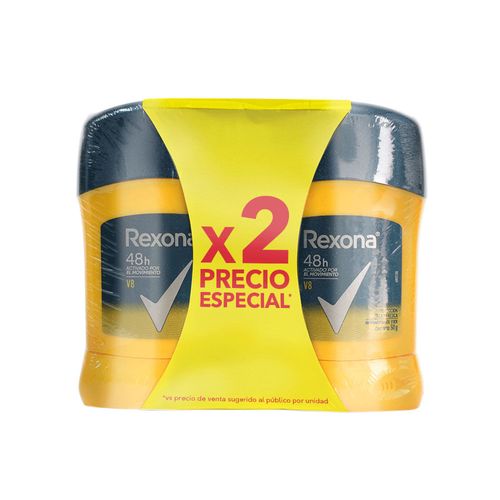 Desodorante en Barra REXONA Men V8 Frasco 2un x 50g