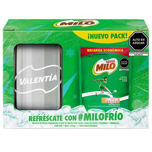 Pack Fortificante Granulado MILO Doypack 350g + 1 Vaso