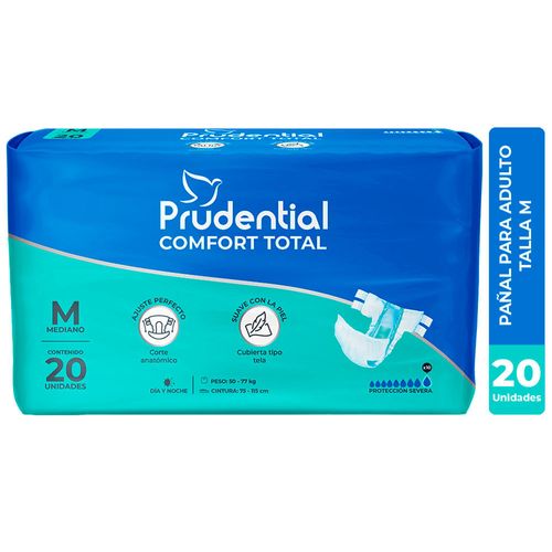 Pañal de Incontinencia PRUDENTIAL Confort Total Talla M Paquete 20un