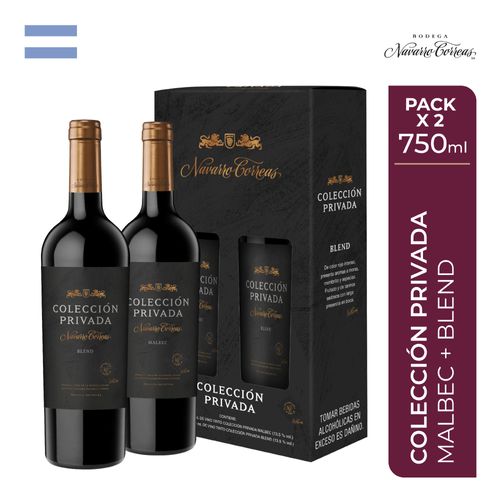 Vino Tinto NAVARRO CORREAS Malbec + Blend Botella 750ml Paquete 2un