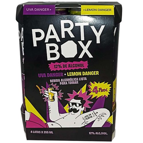 Ready To Drink (RTD) PARTY BOX Mix Uva + Lemon Lata 355ml Paquete 4un