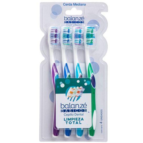 Cepillo Dental BALANZÉ Limpieza Total Blister x 4un