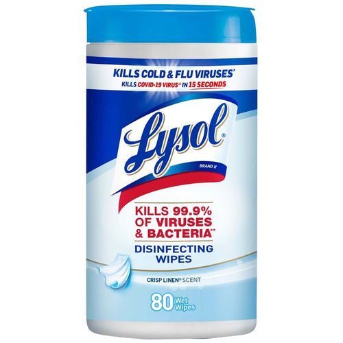 Toallitas Desinfectantes LYSOL Wipes Crisp Linen Pote 80un