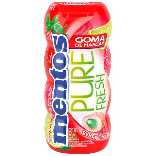 Goma de Mascar MENTOS Frutos Rojos Pote 30g