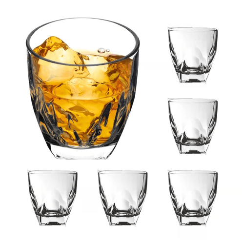 Set de 6 Vasos de Whisky Caja de 6 Vasos de Vidrio Elegante