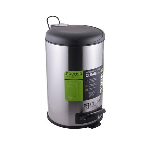 PAPELERA 12LT CLEAN C/ASA (D25.5x39cm) 984151201 - MEGA IMPORT