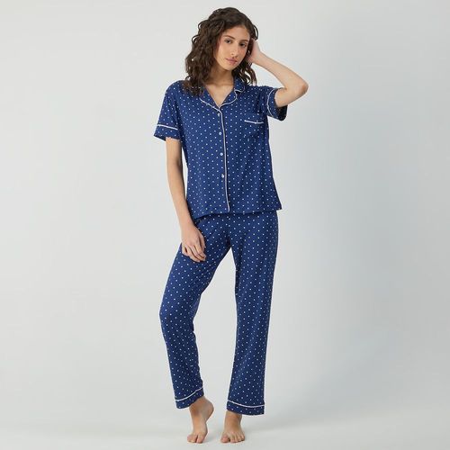 Pijama Mujer Camisero Manga Corta + Pantalón Algodón Hypnotic