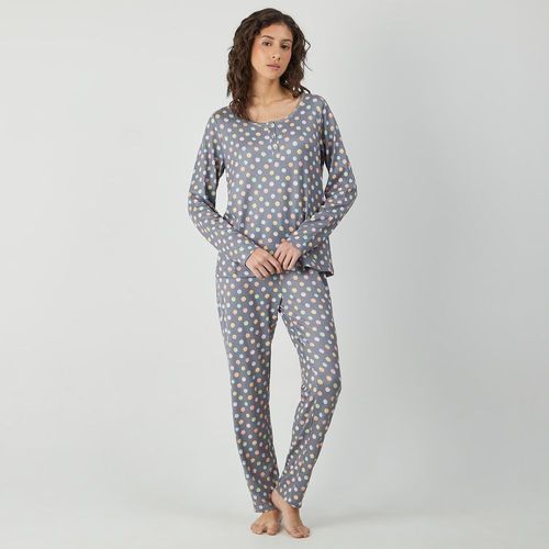 Pijama Mujer Caritas Chomp Manga Larga + Pantalón Hypnotic