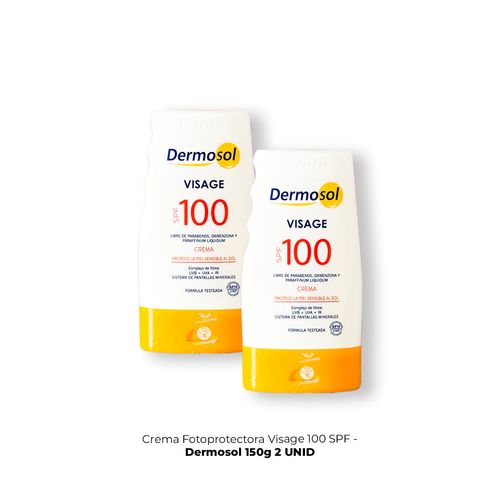 Crema Fotoprotectora Visage 100 SPFDermosol 150g 2 UNID