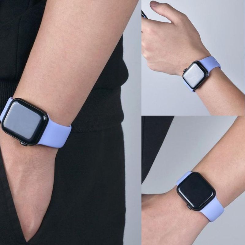 Correa-de-silicona-para-Apple-Watch-Color-Lavanda-de-42-44-45-49mm-