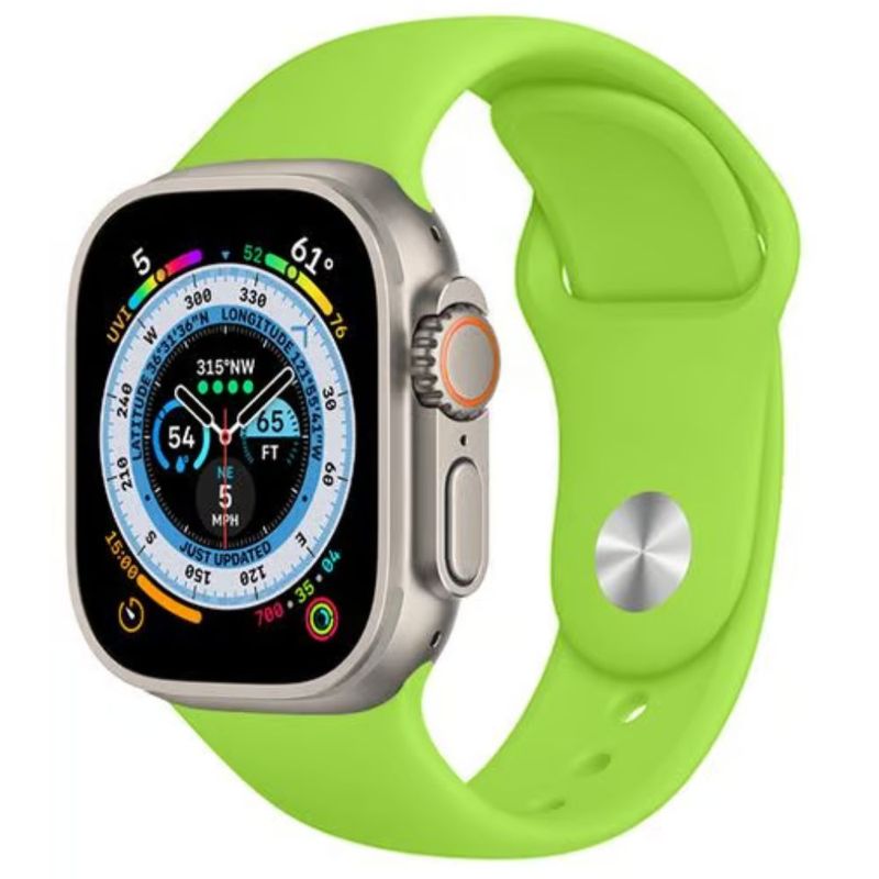 Correa-de-silicona-para-Apple-watch-Color-Verde-Lima-de-42-44-45-49-mm