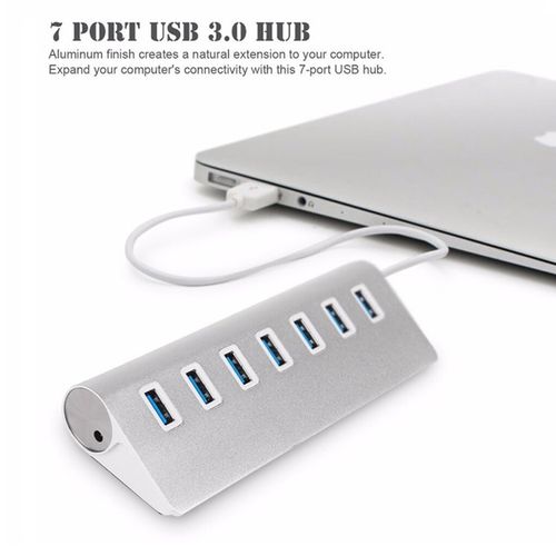 HUB con 7 puertos USB 3.0 de Aluminio Premium para MAC y Windows