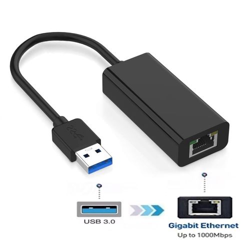 Adaptador de Red Tipo Usb 3.0 a Rj45 Gigabit Windows Mac - Negro