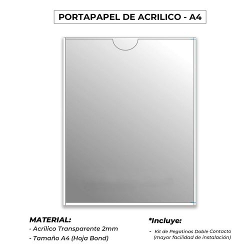 PORTAPAPEL DE ACRILICO A4 - VERTICAL