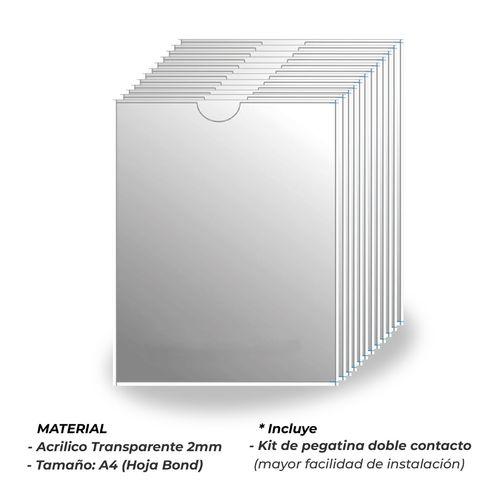 Pack Portapapel de Acrilico A4 - Pack de 6 unidades