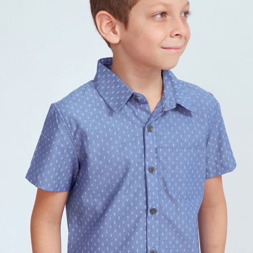 Camisa para Niño Shelby's Kids Manga Corta Ancla Azul - Talla 10