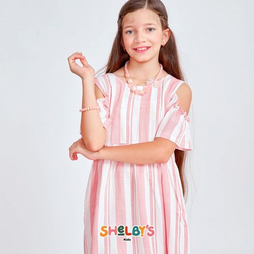 Vestido para Niña Shelby's Kids Donna Rayas Rosado - Talla 12