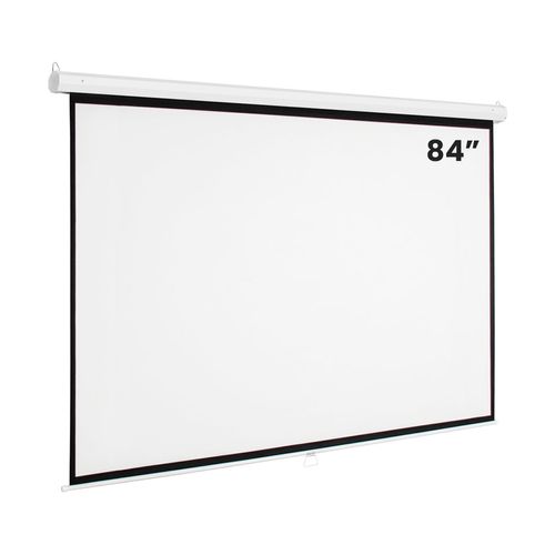 Ecran Pantalla para Proyector 84 Pulgadas Manual Retráctil Blanco Mate