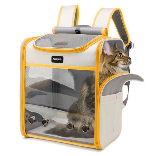 Mochila Transportador para Gatos y Perros Amarillo