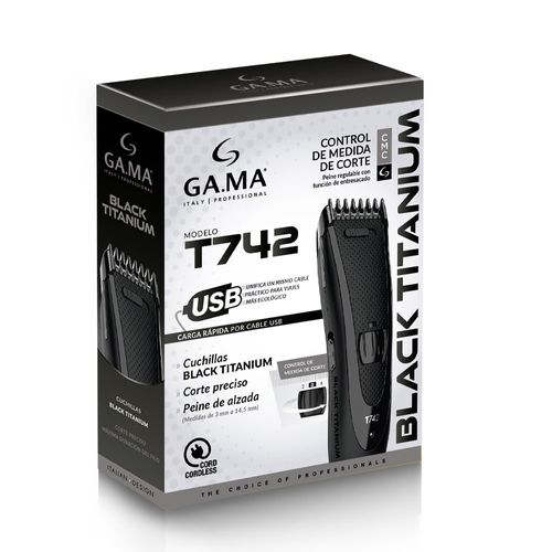 Cortador de Cabello Gama Titanium T742 Negro (mo)