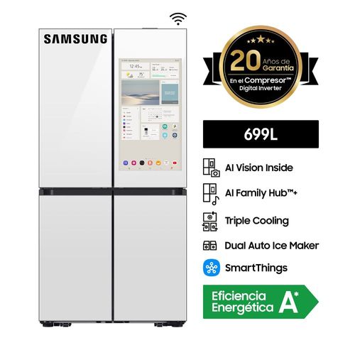 Refrigeradora Samsung French Door Family HUB AI RF29DB995012PE 699 LT Clean White