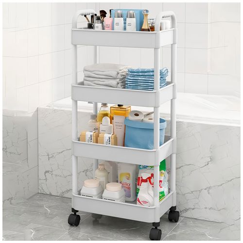 Carrito Organizador Estante 4 Niveles con Ruedas para Baño JK4