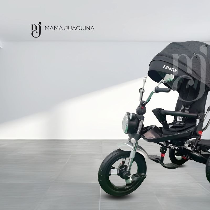 TRICICLO-GIRATORIO-CON-REFLECTOR-«CHOPPER»-NEGRO