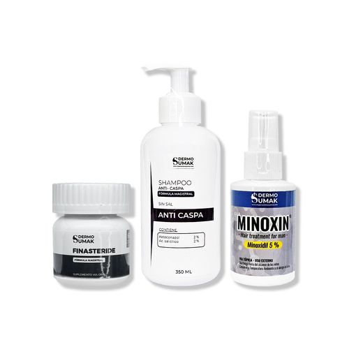 Finasteride 1mg x 60 Cápsulas + SHAMPOO ANTICASPA 350ML + LOCIÓN MINOXIN 60ML