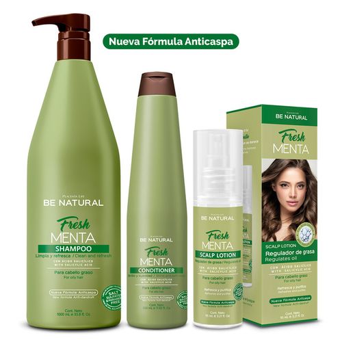 SET PARA CABELLO CON CASPA Y GRASO FRESH MENTA 1L BE NATURAL