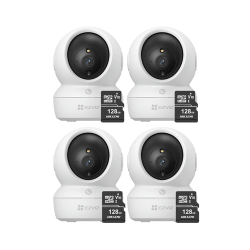 Kit de 4 cámaras de seguridad para interiores H6C Pro Full HD + Micro SD 128gb - Ezviz