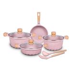 Juego-De-Olla-Roca-Volcanica-Anti-adherente-9pcs-Color-Rosa---MGC