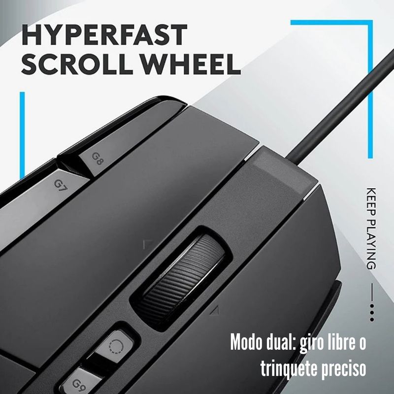 Logitech---Mouse-G502-X-Switch-Lightforce-Hybrid---Negro