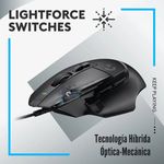 Logitech---Mouse-G502-X-Switch-Lightforce-Hybrid---Negro