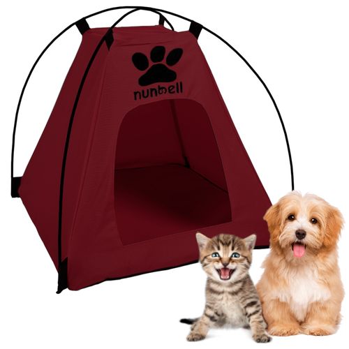 Casa Carpa Plegable Portátil Perro Gato Mascotas Guinda