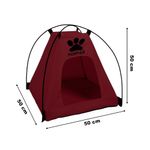 Casa-Carpa-Plegable-Portatil-Perro-Gato-Mascotas-Guinda