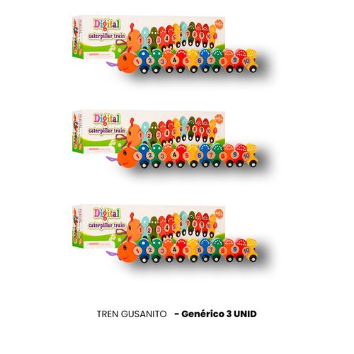 3 UNID TREN GUSANITO