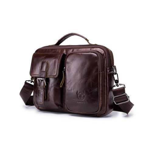 BullCaptain - Morral de Cuero Mate DJB-036-CF Café