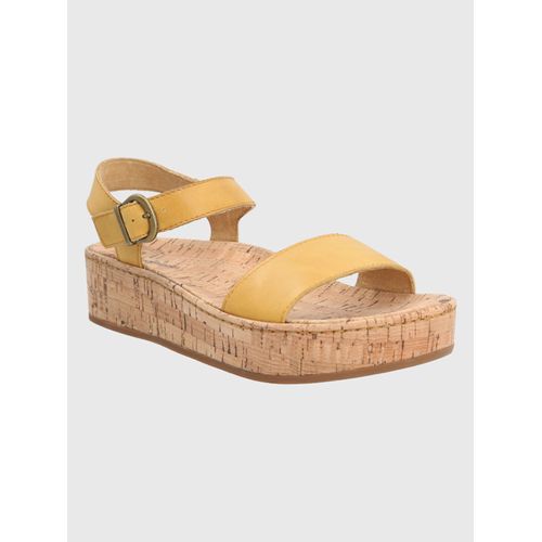 Sandalia Para Mujer Cuero Zug Amarillo Hush Puppies