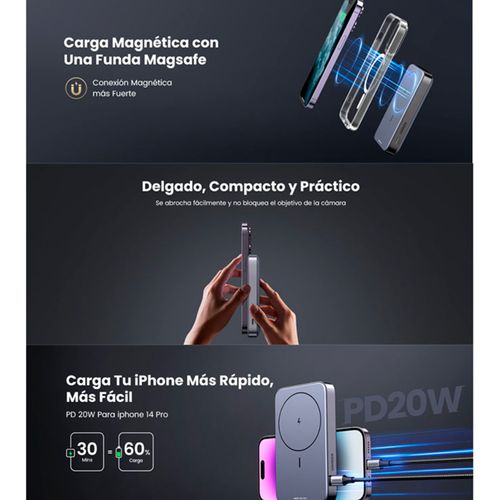 Cargador Portatil Inalámbrico Ugreen 20W Magnetico 10,000mAh