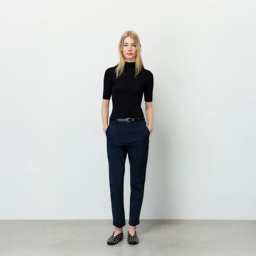 Pantalón Chino Cinturón Sfera Mujer Marino
