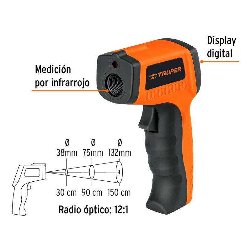 Termometro-Laser-Infrarrojo-Truper-Con-Pantalla-LCD-Pirometro